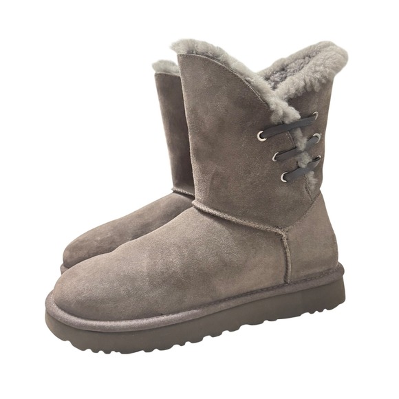 UGG Australia Shoes - UGG Australia Constantine Charcoal Suede Lace Up Boots Size 9